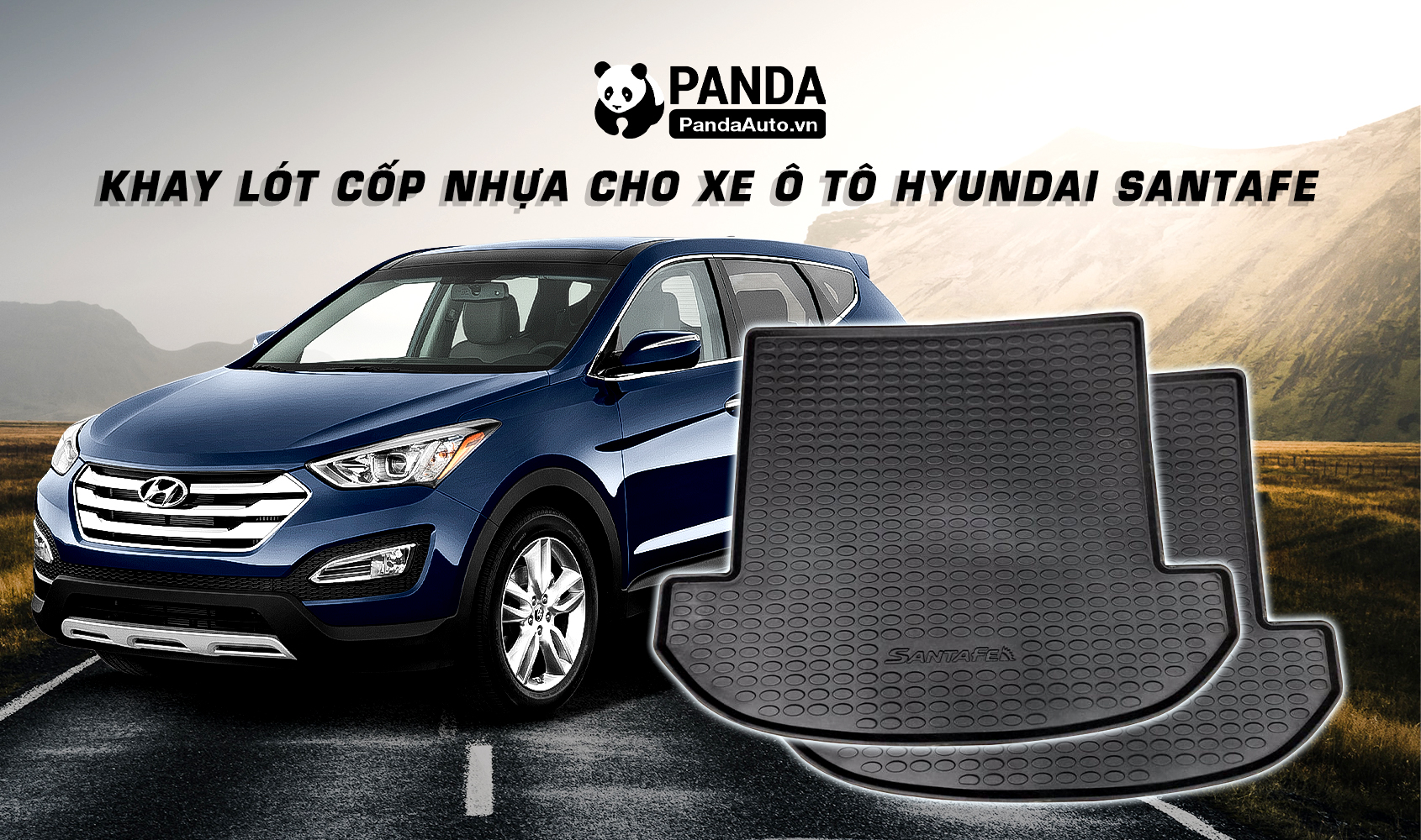 Lót cốp ô tô xe Hyundai Santafe