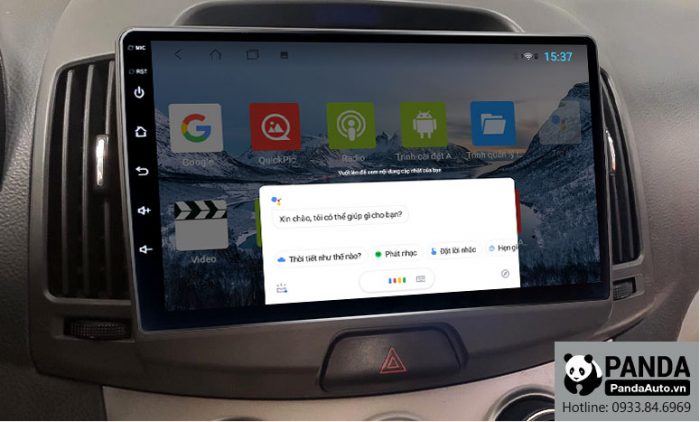 man-hinh-android-cho-xe-Hyundai-Avante-ho-tro-ra-lenh-giong-noi-truc-tiep-tren-vo-lang