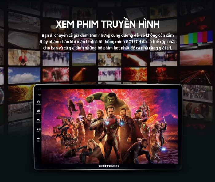 Màn hình Gotech kết nối 4G xem truyền hình trực tuyến