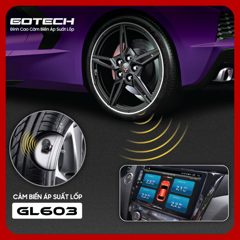 Cảm biến áp suất lốp GOTECH GL603 – Van trong an toàn