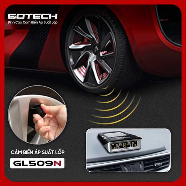 Cảm biến áp suất lốp ô tô GOTECH GL509N – Màn hình rời cao cấp