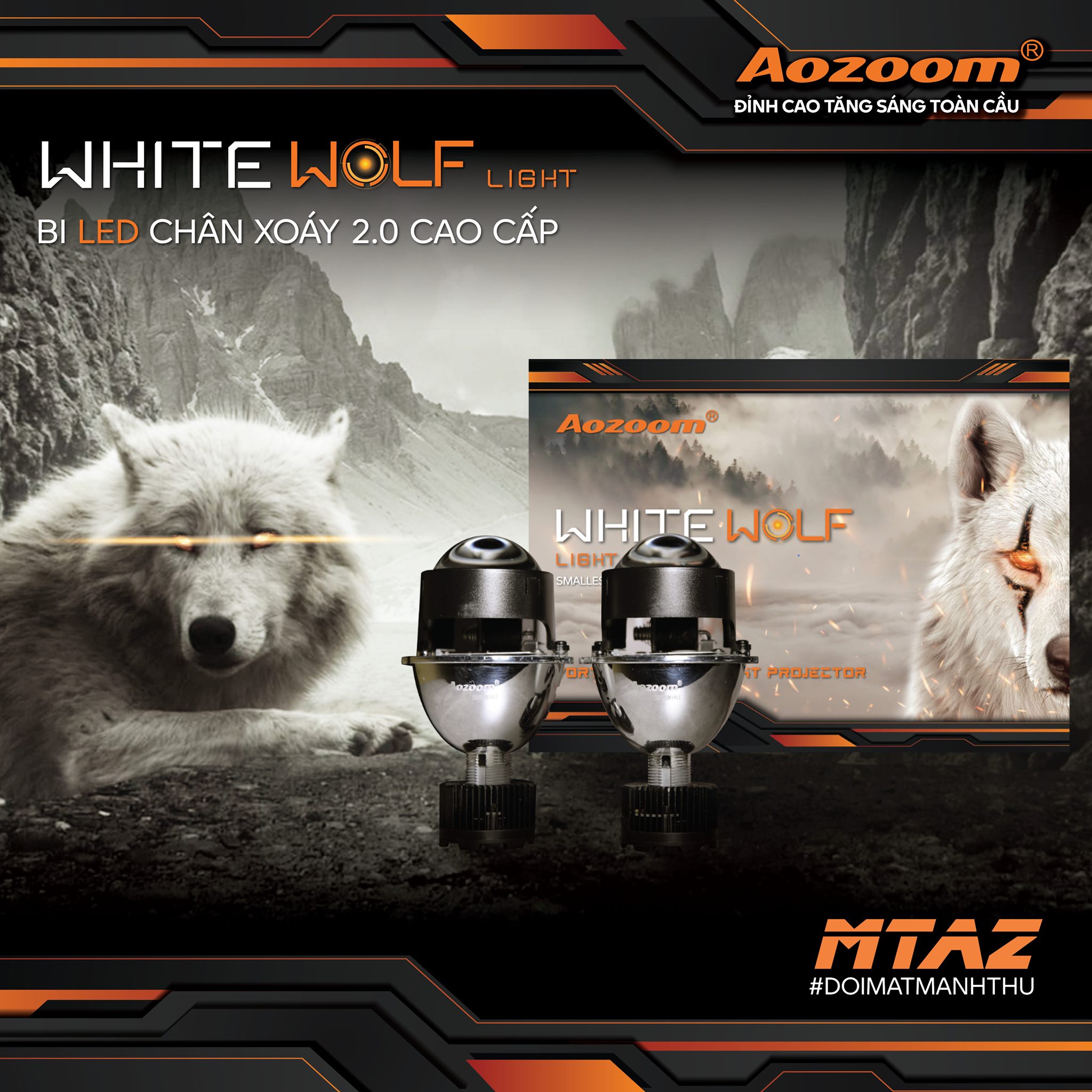 Đèn Bi Led Aozoom White Wolf Light – 2.0 inch