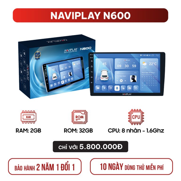 Màn hình NaviPlay N600 chính hãng – Thiết bị giải trí giá rẻ cho ô tô