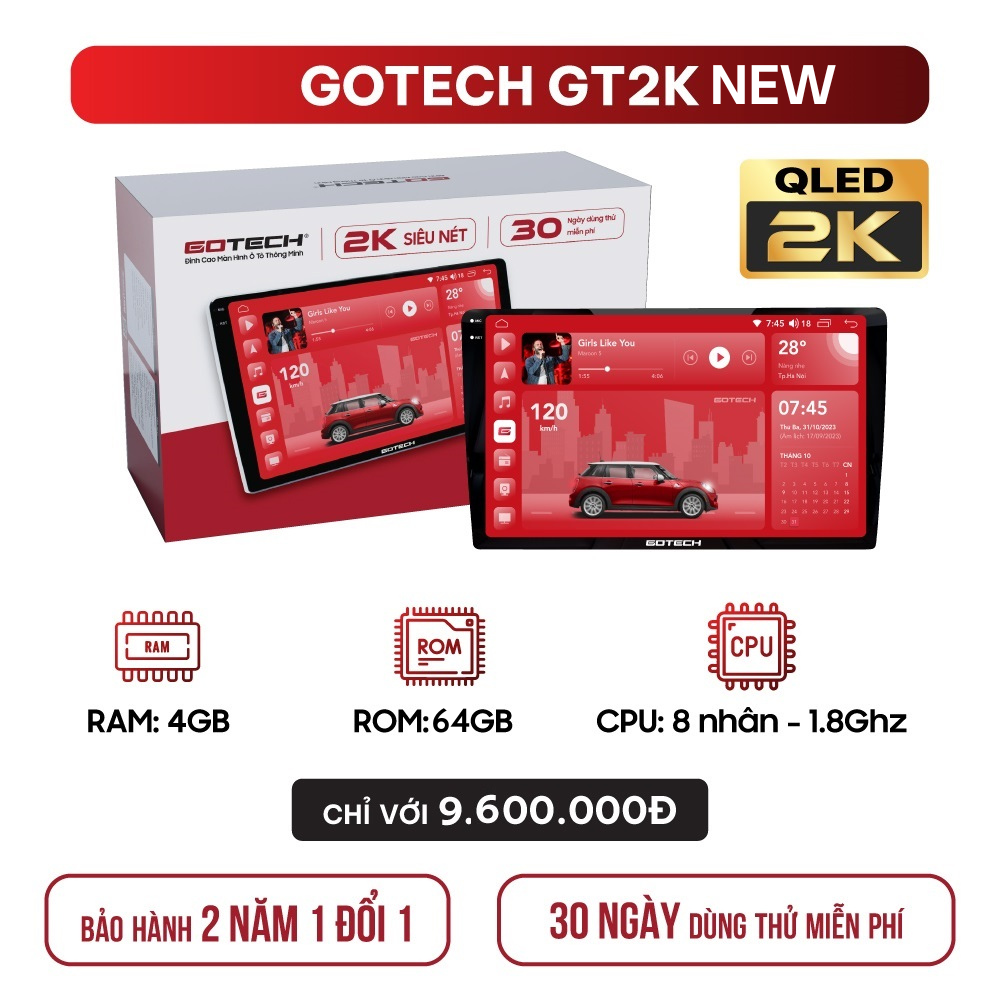 Màn hình ô tô thông minh GOTECH GT2K