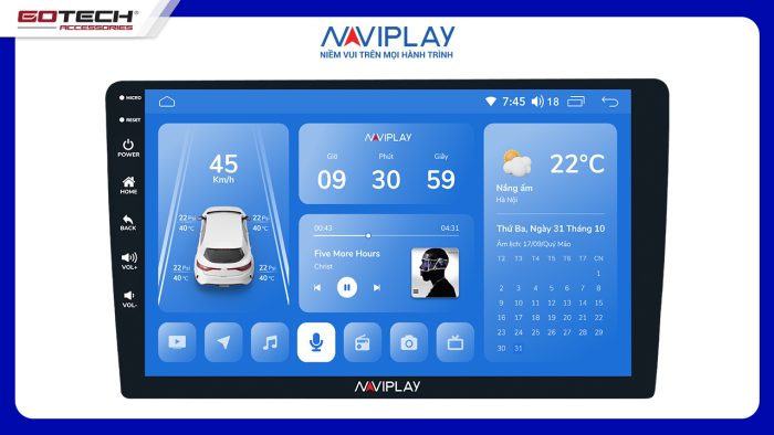 Màn hình NAVIPLAY NC6 có giao diện bắt mắt dễ dàng sử dụng