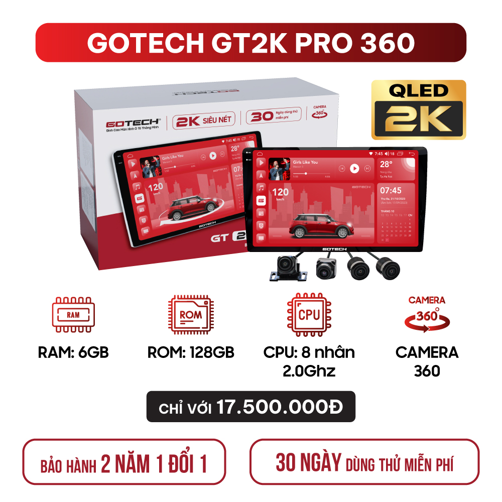 Màn hình ô tô thông minh GOTECH GT2K PRO 360