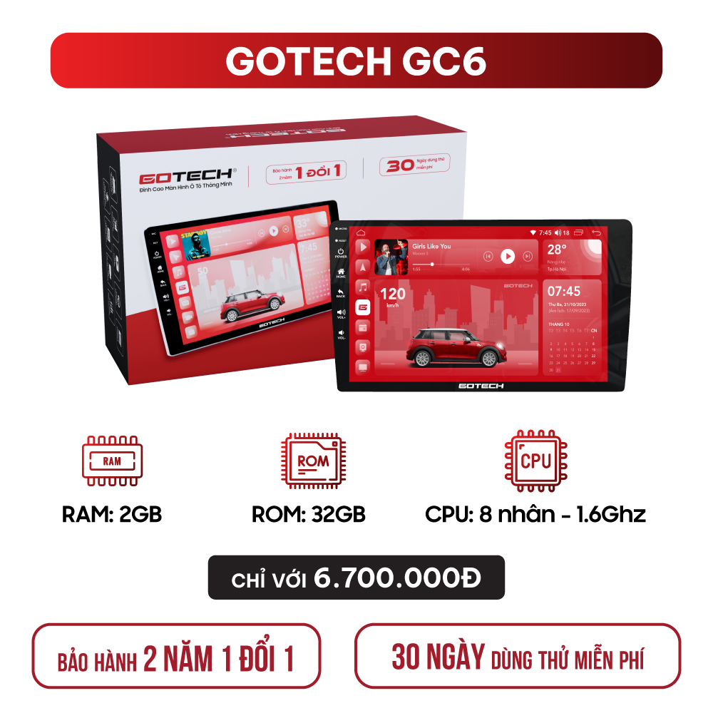 Màn hình ô tô thông minh GOTECH GC6