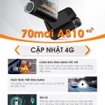 Camera hành trình 70mai Dash cam A810 có thể kết nối 4G xem trực tuyến qua điện thoại và tìm vị trí xe