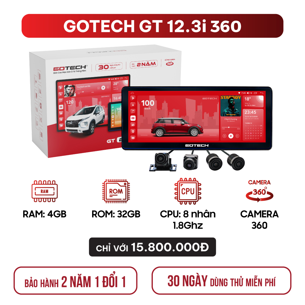 Màn hình ô tô thông minh GOTECH GT12.3i 360