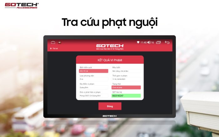 Màn hình android ô tô Gotech GT11.5I 360 tra cứu phạt nguội