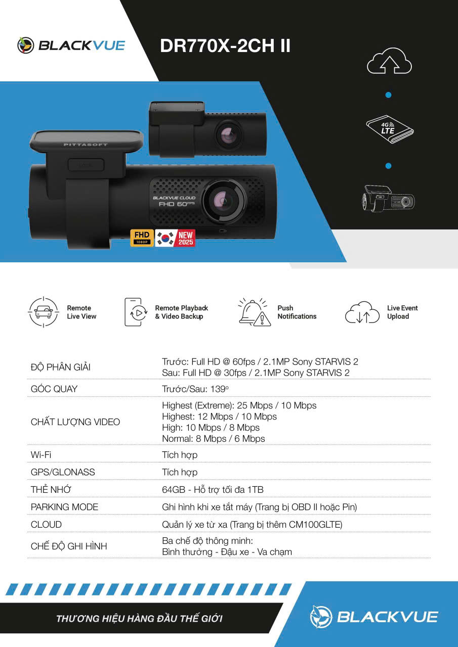 camera hành trình Backvue DR770X-2CH II ( 2 cam 1080 ) 12.900.000
