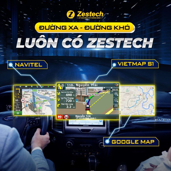 Chỉ đường thông minh ngay trên màn hình ô tô Zestech S00J