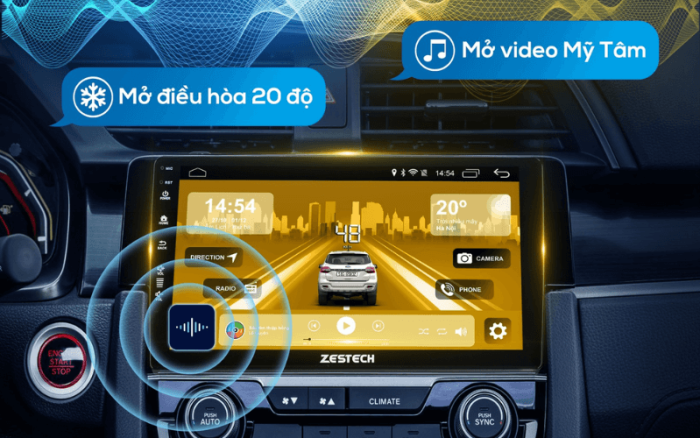 Với màn hình Zestech, bạn dễ dàng xử lý mọi tác vụ ngay trên xe chỉ bằng câu lệnh