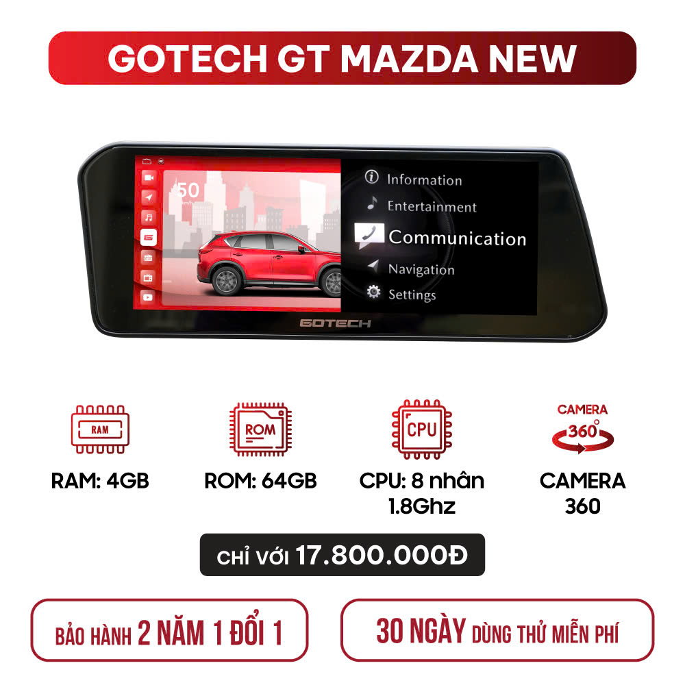 Màn hình ô tô Gotech GT Mazda New bản 2025