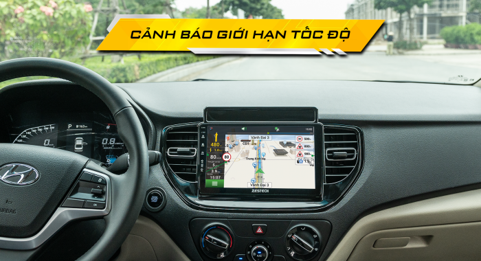 Canh báo giới hạn tốc độ trên màn hình Zestech ZT2K bản thiếu 