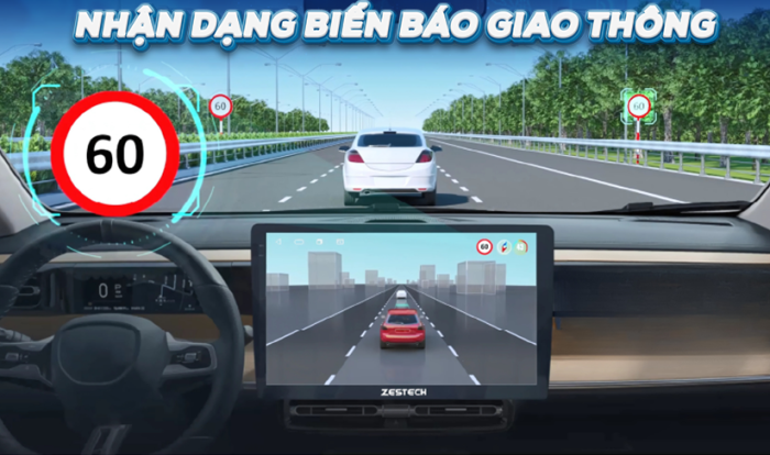 màn hình android zestech zx adas+ bản giới hạn cảnh báo biển báo 