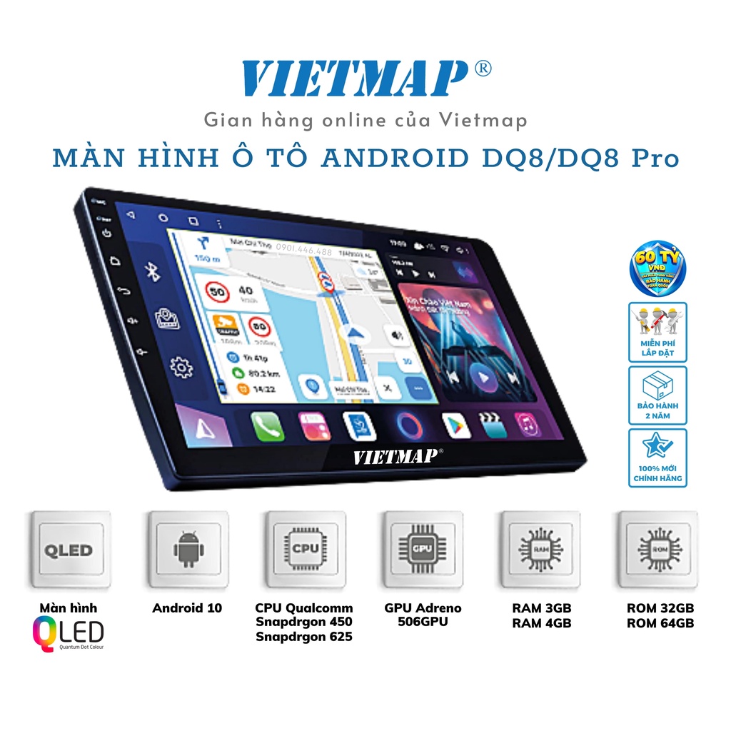 Màn hình Android Vietmap DQ8 Pro