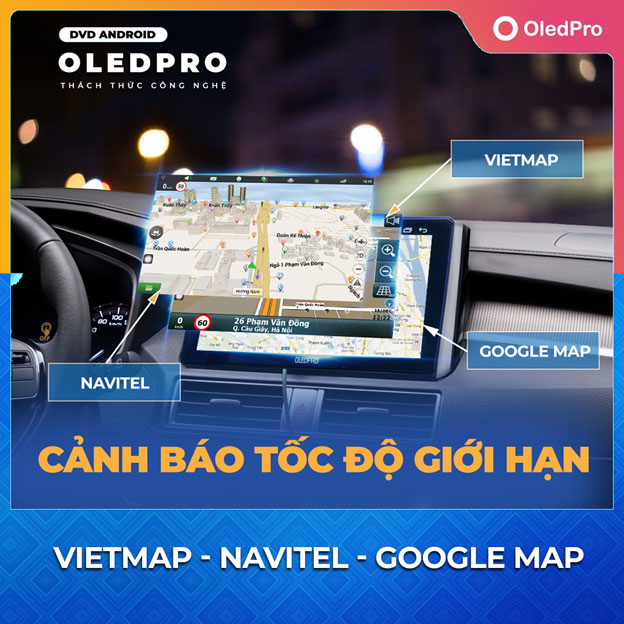 Màn hình android OlePro A6s hỗ trợ chỉ đường thông minh