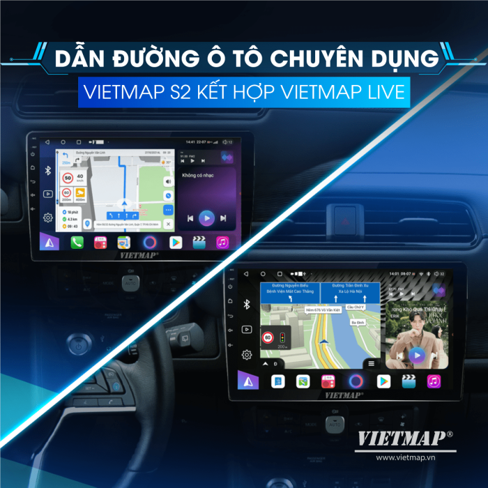 DQ8 Pro Dẫn đường thông minh với 2 bản đồ 