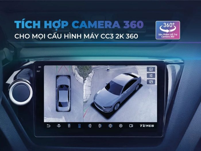 Màn hình Teyes CC3 2K 360 cho góc nhìn toàn cảnh