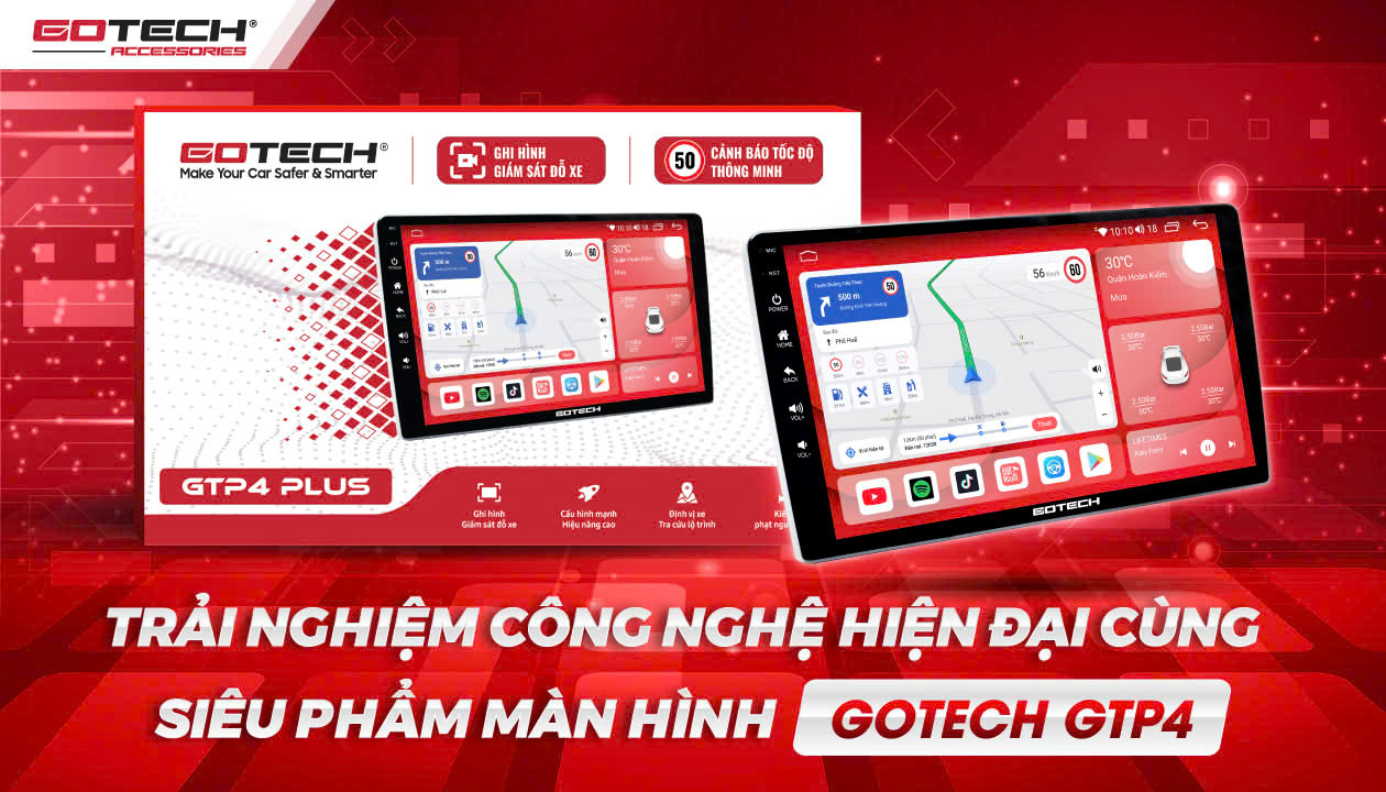 Màn hình ô tô thông minh Gotech GTP4 Plus