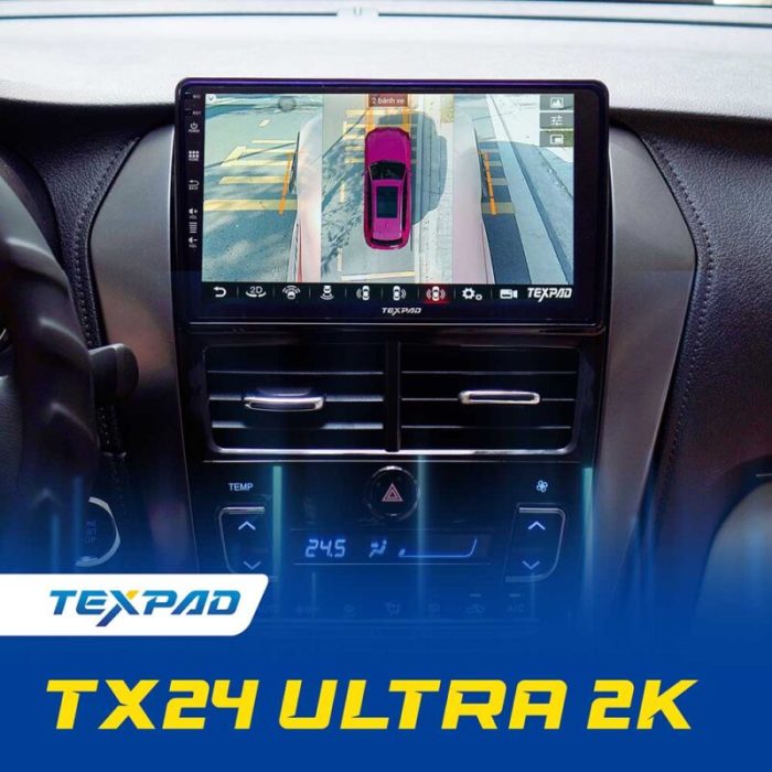 lắp đặt màn hình android texpad tx 24 ultra 2k 360 trên ô tô