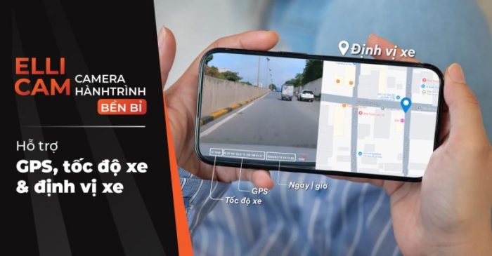 Camera hành trình Ellicam A64GS hỗ trợ định vị từ xa