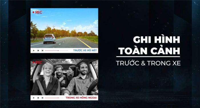 Vietmap VM300 ghi hình rõ nét toàn cảnh trong xe
