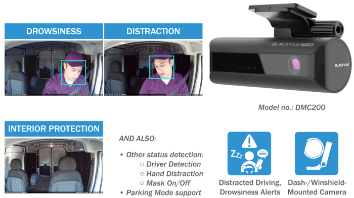 Camera Hành Trình Blackvue DR770X-2CH DMS giám sát lái xe trên camera