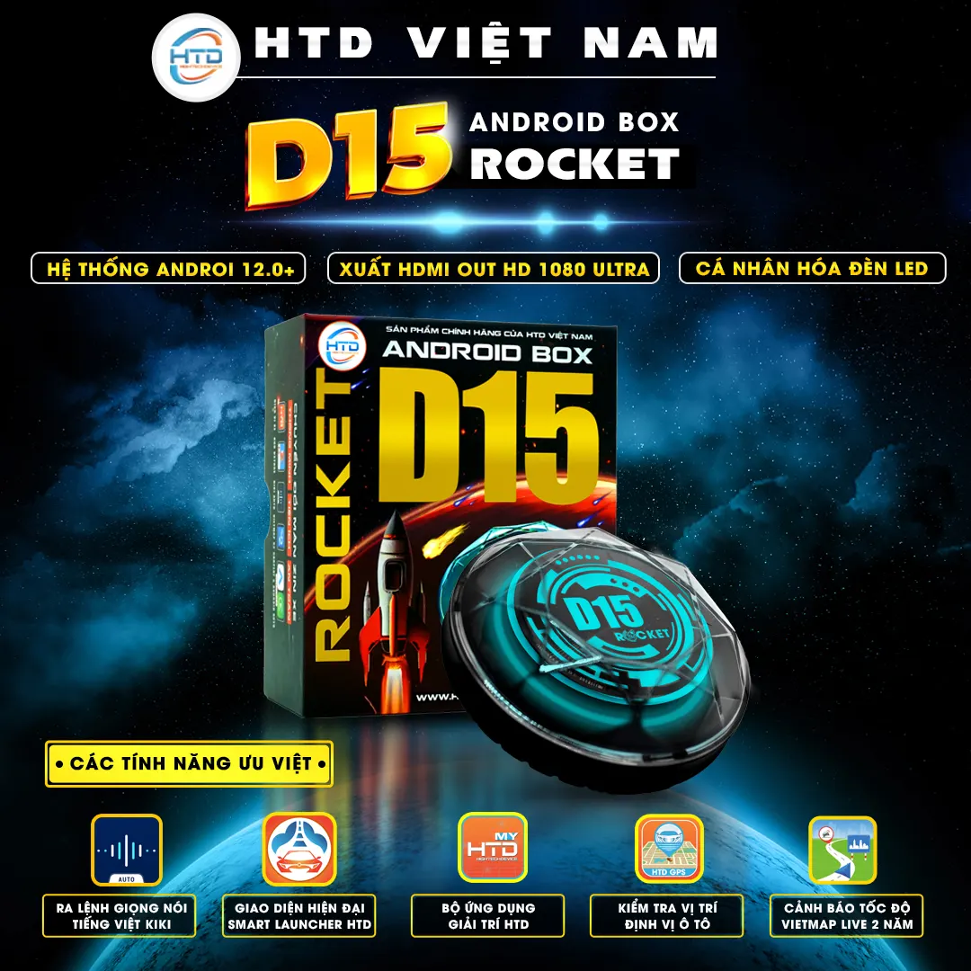 Android Box cho ô tô HTD D15 Rocket