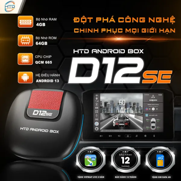 Android box cho ô tô HTD D12SE