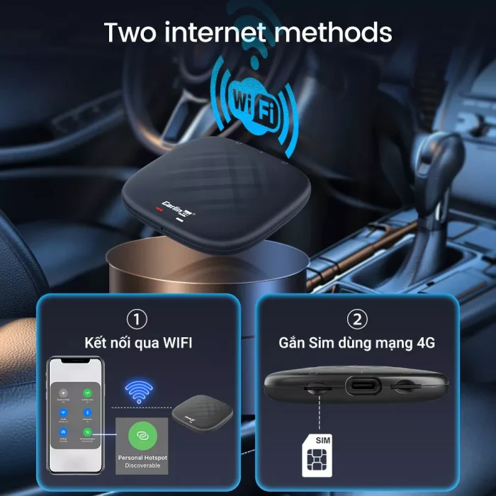 Android box ô tô Carlinkit Tbox V2 -CPC200 kết nối wifi