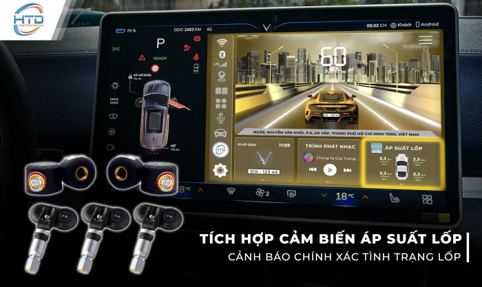 Hỗ trợ hiển thị cảm biến áp suất lốp trên màn hình android