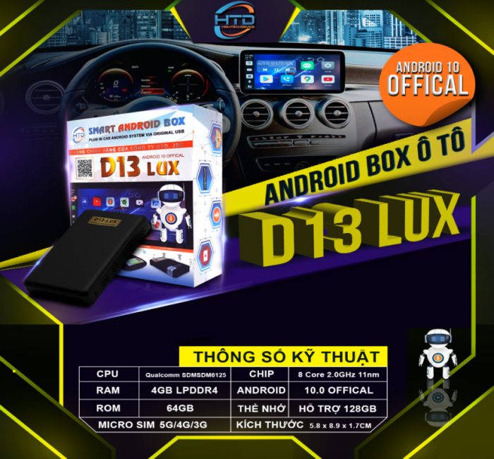 Android Box ô tô HTD D13 Lux Panda Auto