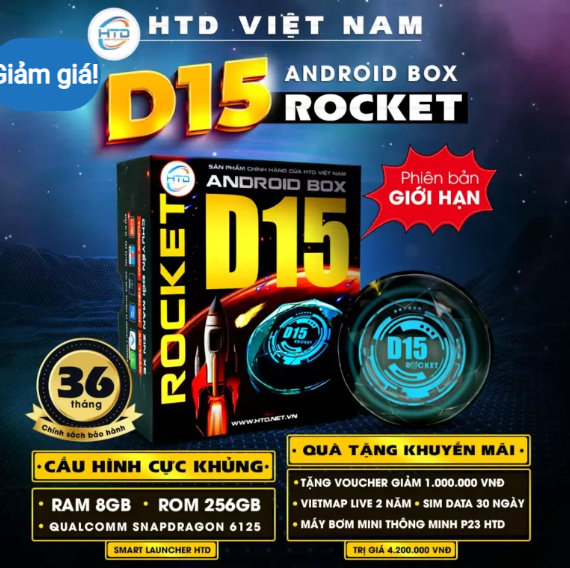 Android box HTD D15 Rocket có cấu hình cực khủng