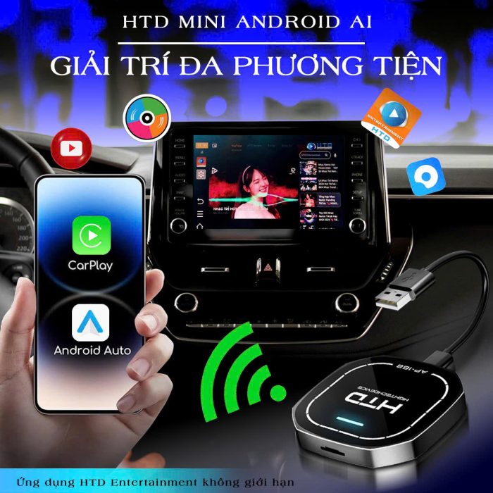 Giải trí đa phương tiện trên Android Box ô tô HTD Mini AP168