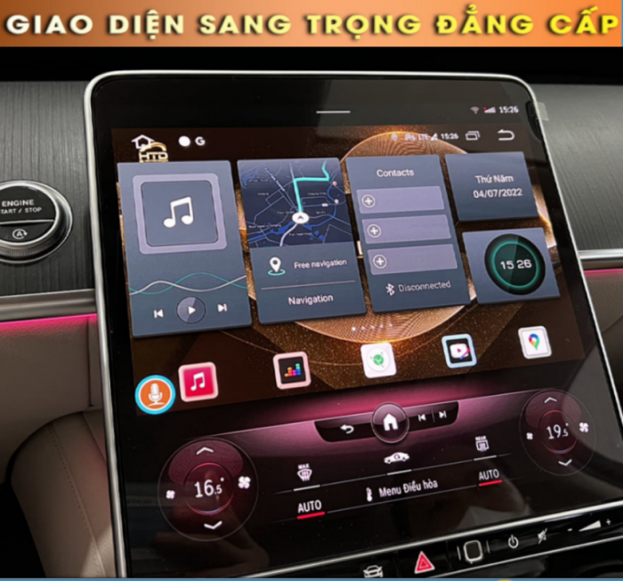 Màn hình android có giao diện tinh tế khi lắp android box