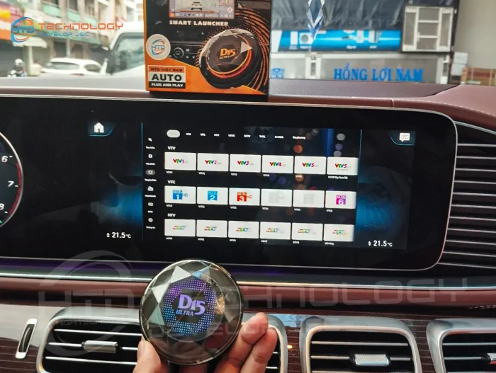 hình ảnh lắp đặt Bộ sản phẩm Android Box ô tô HTD D15 Ultra