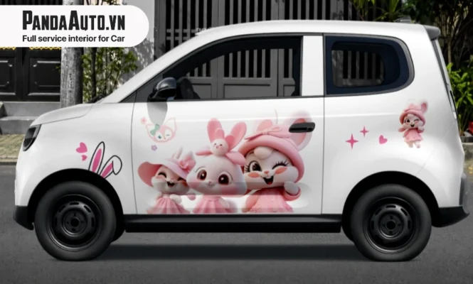 dán decal phong cách dễ thương trẻ trung cho VF2 tại Panda Auto 483 Nguyễn Khang Hà Nội 2