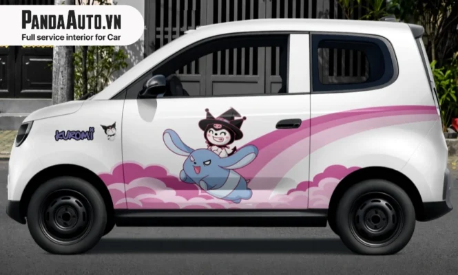 dán decal phong cách dễ thương trẻ trung cho VF2 tại Panda Auto 483 Nguyễn Khang Hà Nội