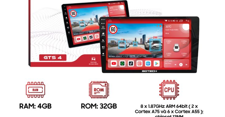 Màn hình android ô tô Gotech GTS4