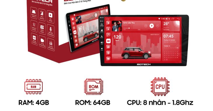 Màn hình ô tô Gotech GT10 PRO chính hãng tại Panda Auto 483 Nguyễn Khang, Hà Nội