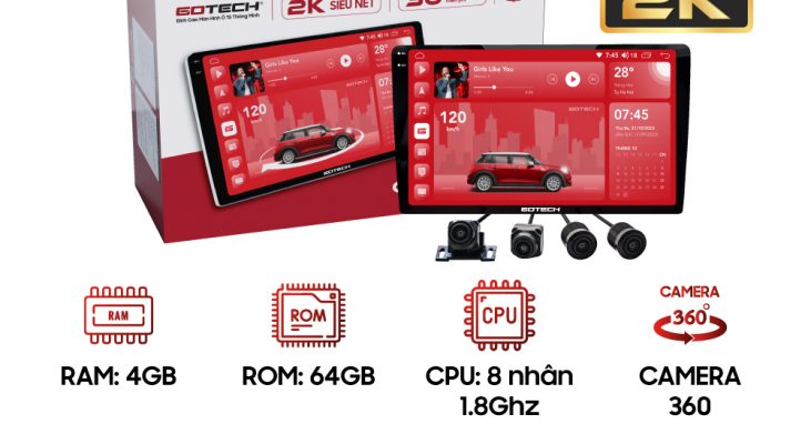 Màn hình ô tô Gotech GT2K 360