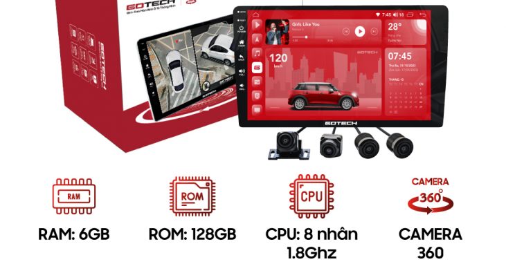 Màn hình ô tô thông minh Gotech GT360 Plus chính hãng tại Panda Auto 483 Nguyễn Khang, Cầu Giấy, Hà Nội