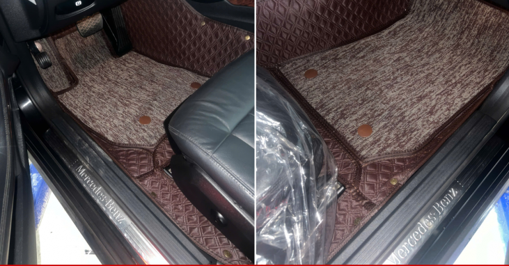 thảm lót sàn 6D da carbon cho xe 7 chỗ giá xuất xưởng PandaAuto.vn